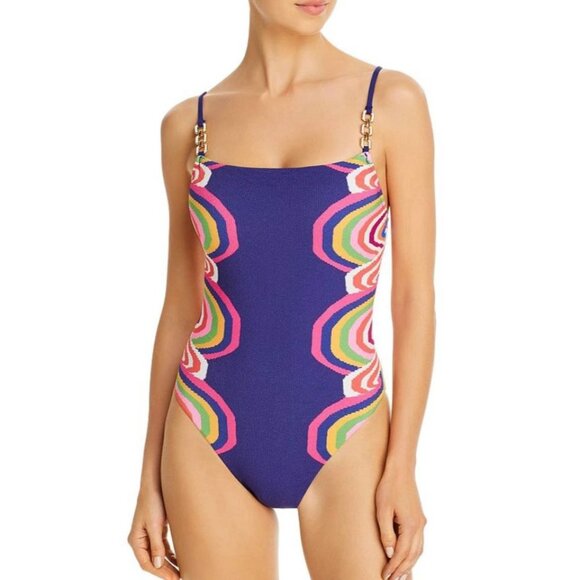 Trina Turk Rainbow Swirl Flattering‎ One Piece Swimsuit Sz 6 - Picture 2 of 7